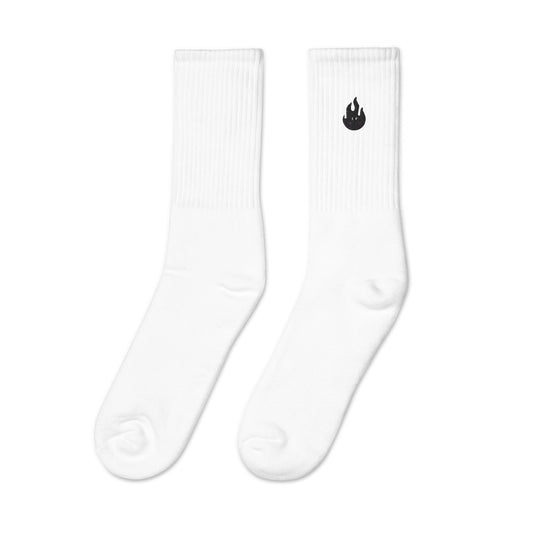 Fire Smiley Face Socks